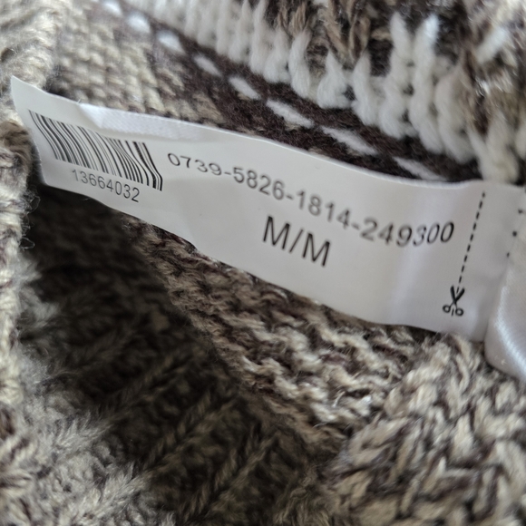 Bluenotes Horses Equestrian Acrylic Cardigan Sweater Tan Brown Medium - Picture 7 of 8